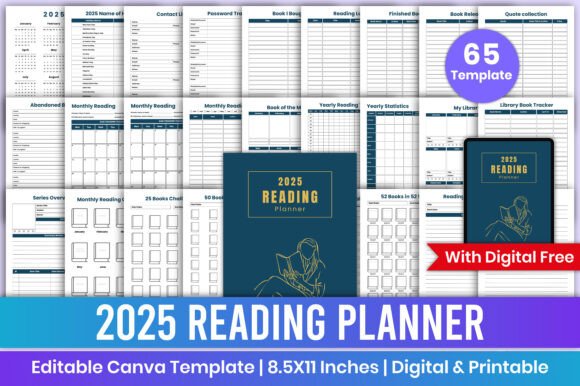 2025 Printable Digital Reading Planner: A Powerful Tool for Organizing Your Literary Journey