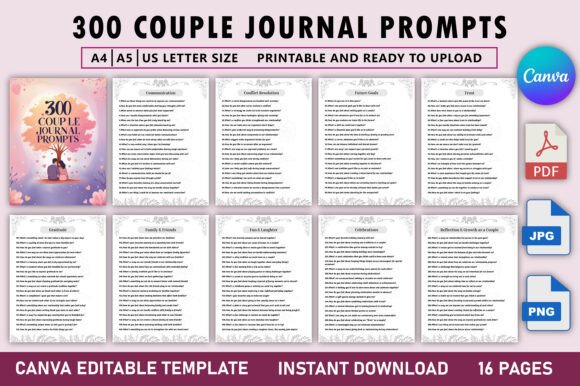 300 Couple Journal Prompts: A Practical Guide for Deepening Relationships