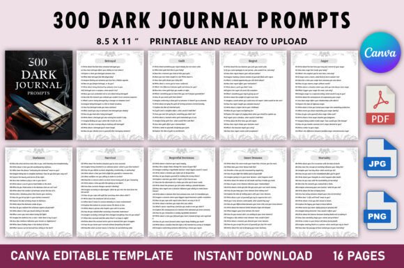 300 Dark Journal Prompts: A Deep Dive into Self-Exploration