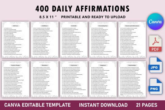 400 Daily Affirmations Bundle: Transform Your Mindset Every Day