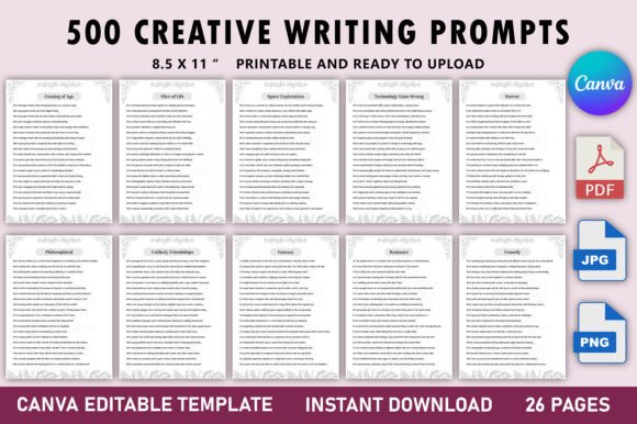 500 Creative Writing Prompts Bundle: A Writer’s Ultimate Resource for Inspiration and Story Development