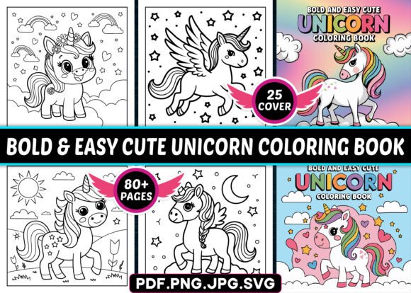 Bold and Easy Unicorn Coloring Pages: A Creative Tool for Adults