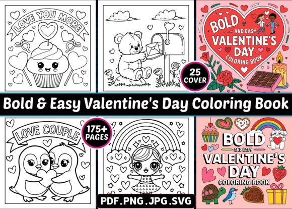 Bold Easy Valentine's Day Coloring Pages: A Creative Resource for Adults