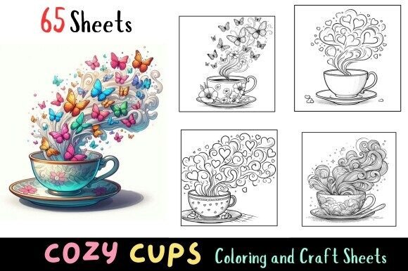 Cozy Cups Relaxing Coloring Pages