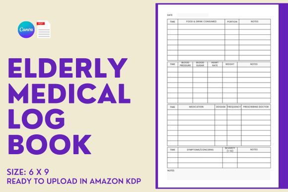 Elderly Medical Log Book - KDP Template