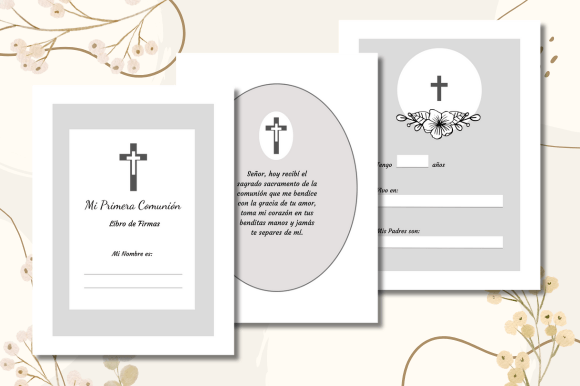 Libro de firmas para la Primera Comunión en español