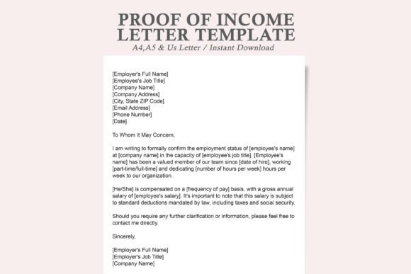 Proof of Income Letter: A Practical Guide